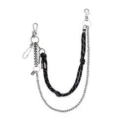 BBD 2-Line Detachable Rope Pants Chain (Silver&Black)