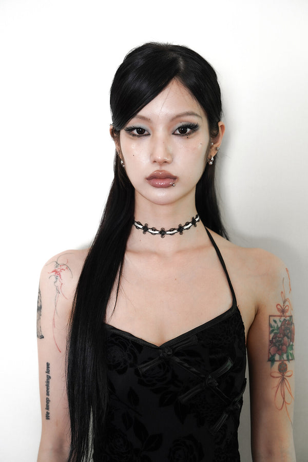 Me愛 - Mowol (暮月) choker (Black/White)