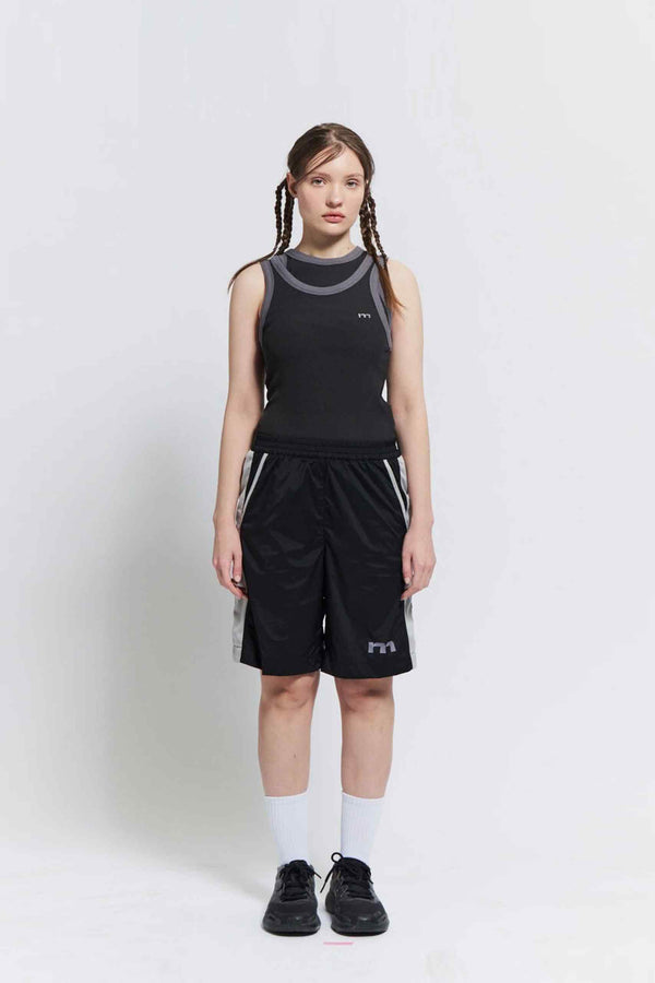 Mesh track shorts (Black/White)