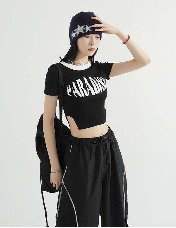 Paradise Side Cutting Cropped T-Shirt