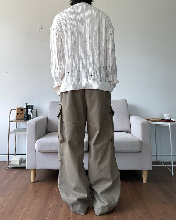 Zipper Big Cargo Cotton Pants