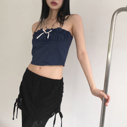 Hipsi Festival Ribbon Shirring Slit Top