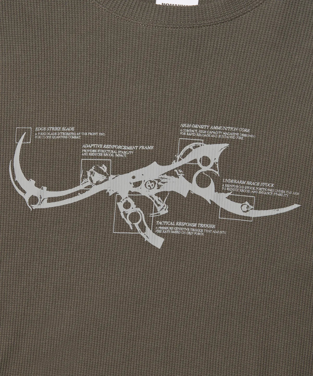 NMライフワッフルロゴスリーブT-チャコール