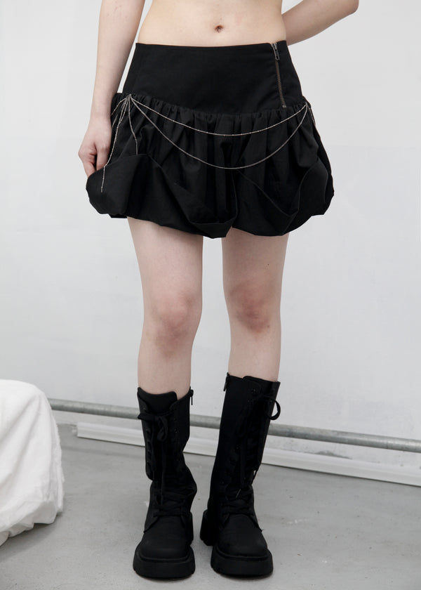 [Limited Edition] CHAIN BALLOON SKIRT, BLACK