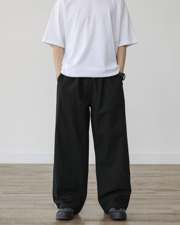 WIT LINEN COTTON WIDE PANTS