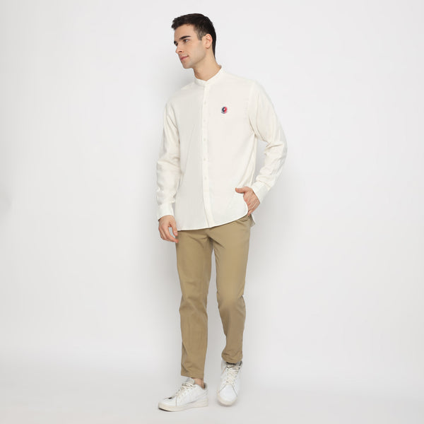 MON AKITA - Kimura Men Long Sleeve Shirt White