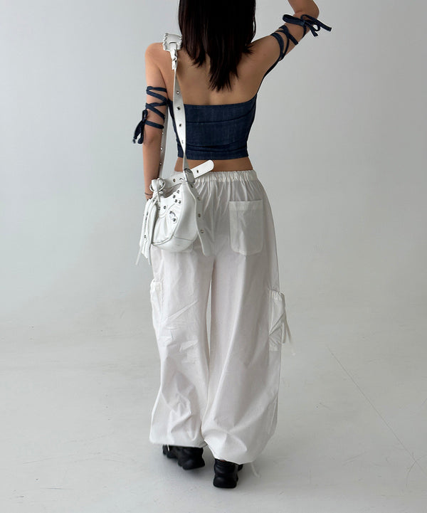 strap denim crop top