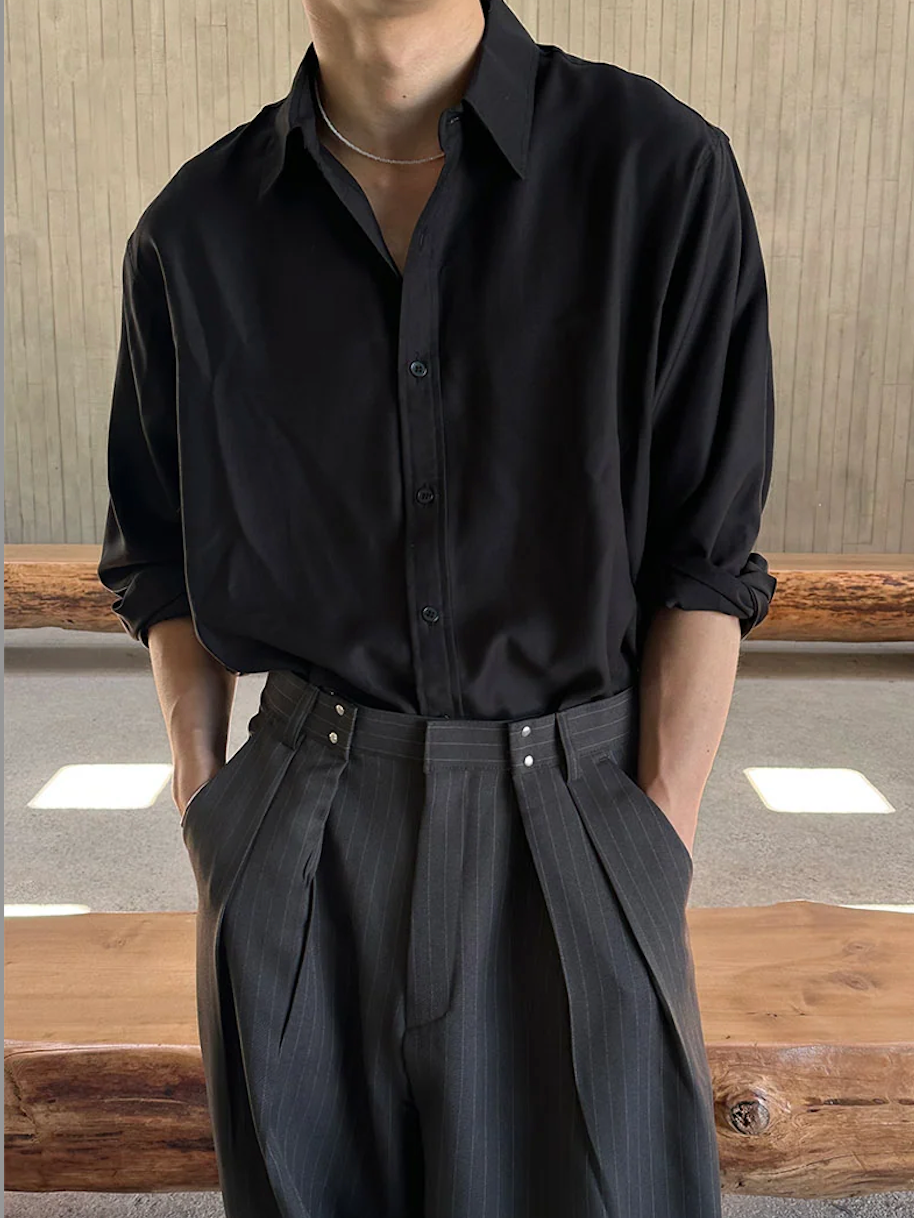 [Unisex] シルキーオーバーフィットシャツ(3color)