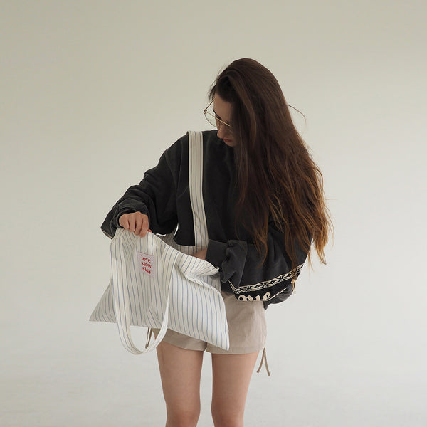 stripe eco bag_ivory