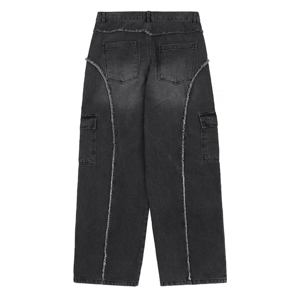 Raw Cut Cargo Denim Pants [2color] 