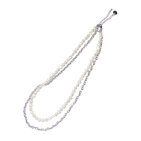 [set] pearl layered necklace