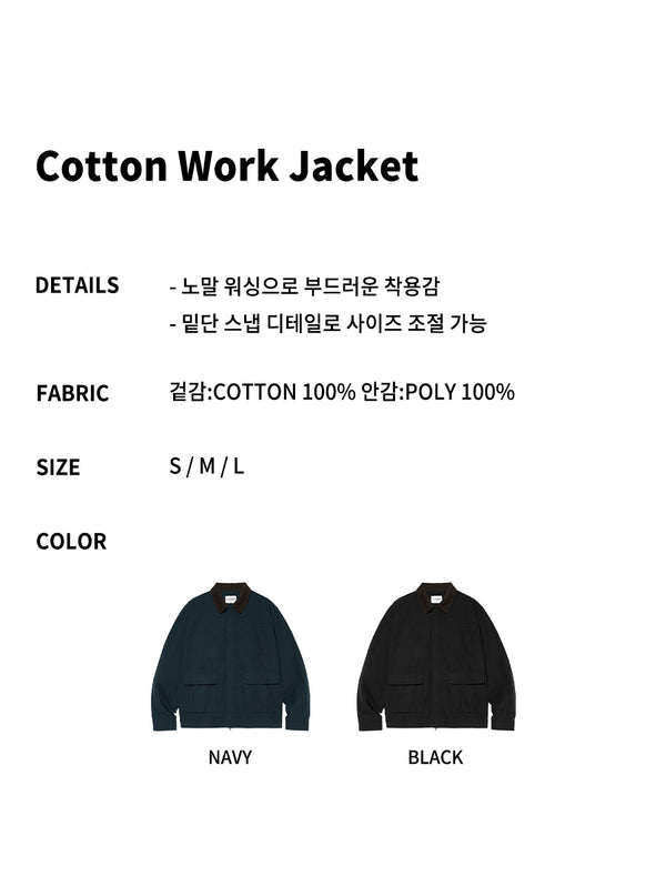 Cotton Work Jacket-Navy