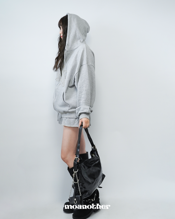 MAG OVER FIT HOOD ZIP UP [GRAY] 