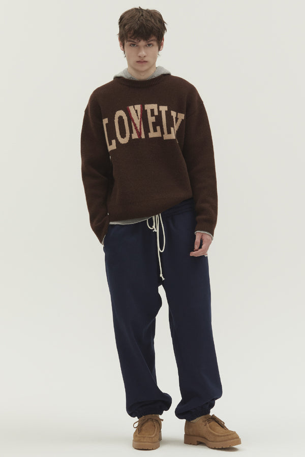 LONELY/LOVELY CASHMERE KNIT SWEATER BROWN