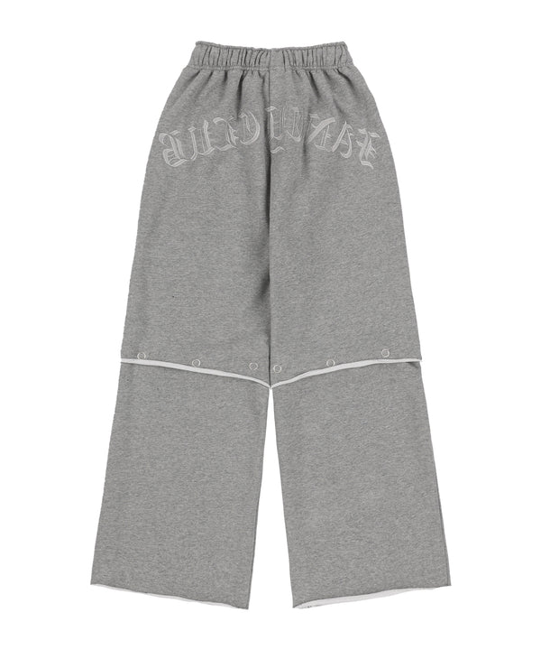 [NF] 2 WAY PUNCH LETTERING SWEATPANTS (GRAY)_F24QD869