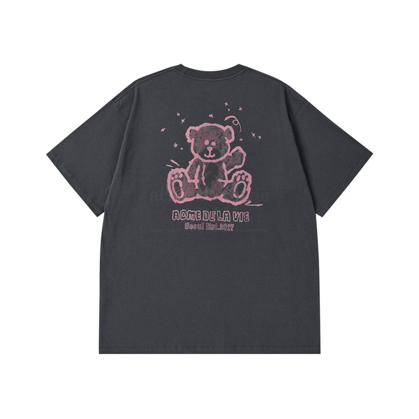 24FW HAND SKETCH BEAR SHORT SLEEVE T-SHIRT CHARCOAL