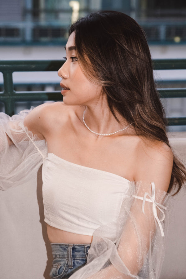  Swan Lake Off-shoulder Top - White