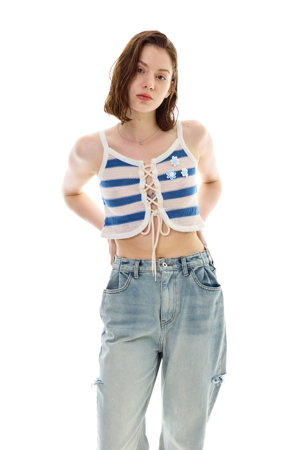 MIMI STRIPE SLEEVELESS / BLUE