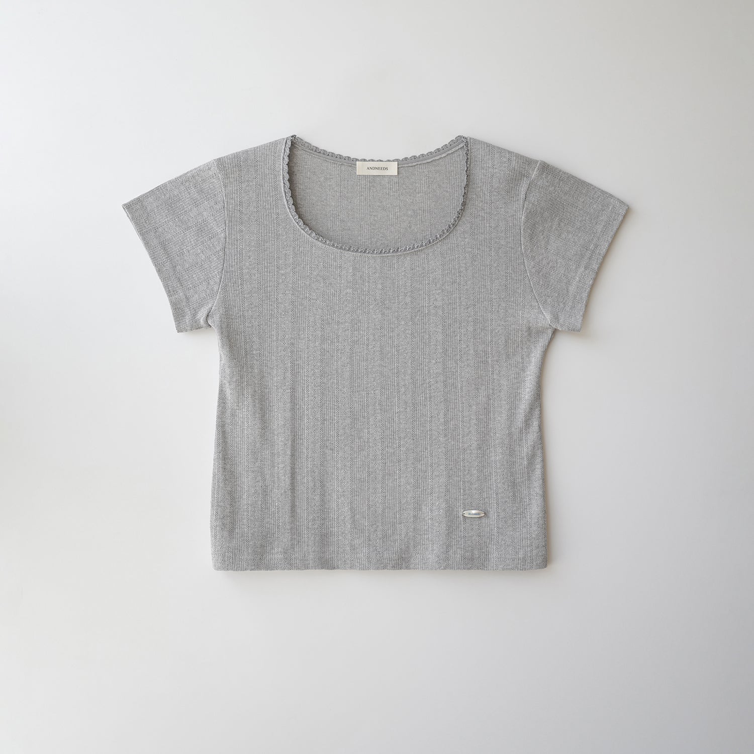 Pure lace t-shirt (gray)