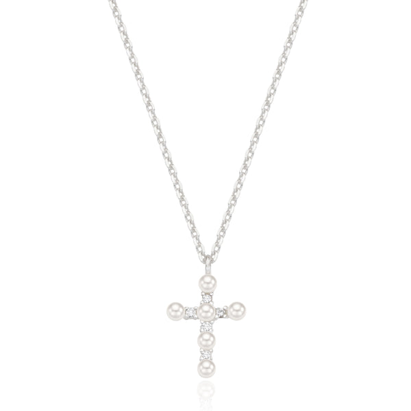 belief cross pearl necklace