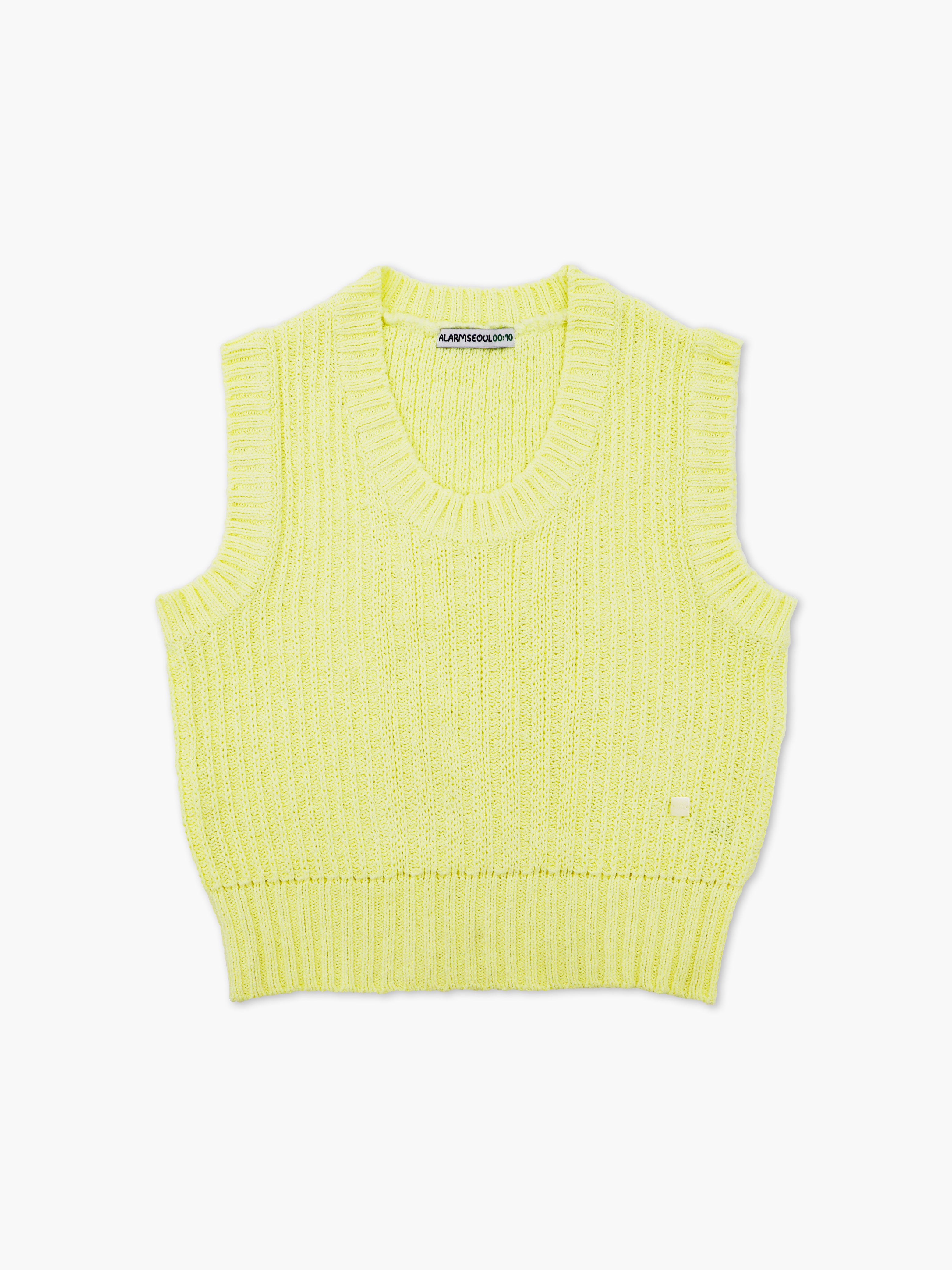 ALARM MIX KNIT VEST LEMON_WOMAN