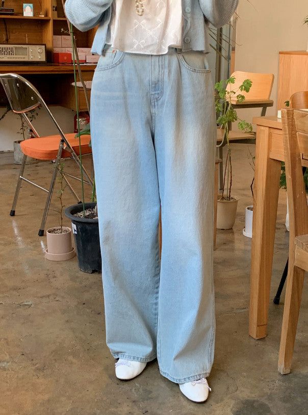 Soft Tee Wide Denim Baggy Pants (3color)