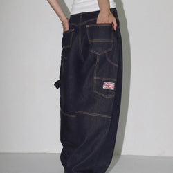 Opt Union Jack Carpenter Wide Uniform Denim Pants