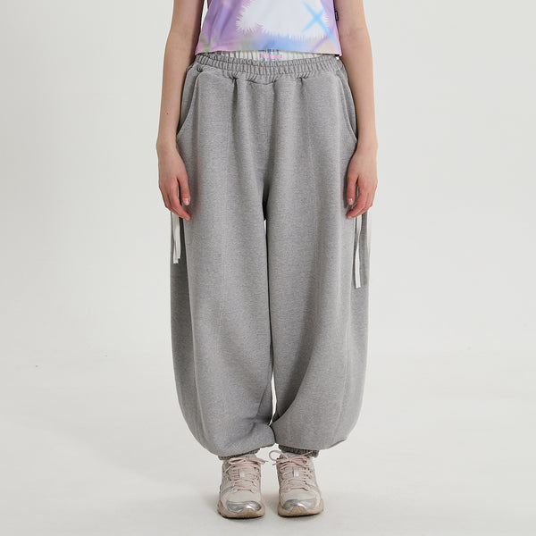 Double banding ribbon sweatpants