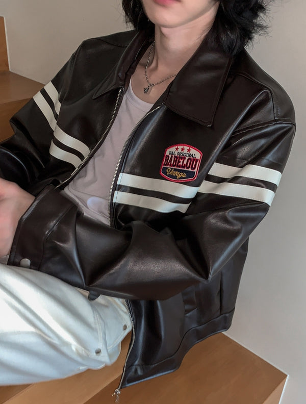 Babel Patch Leather Jacket