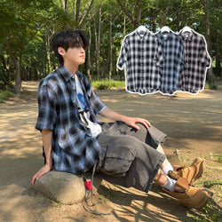 Swallow short-sleeved check shirt