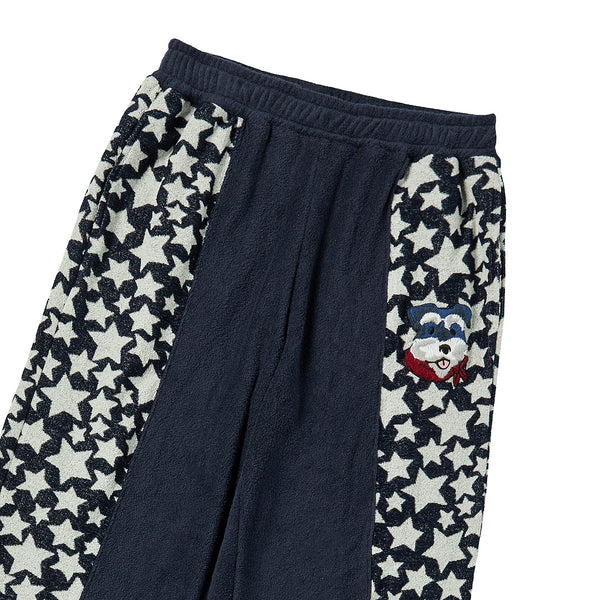 VINTAGE WAPPEN LOGO STAR TERRY JERSY PANTS NAVY