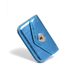 Heart Lock Compact Card Wallet shine blue