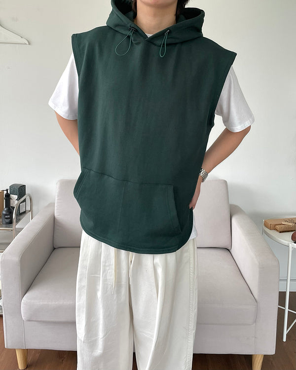 String Cotton Hood Vest