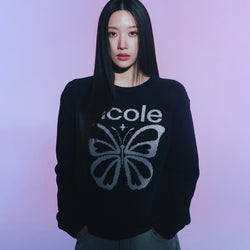 CASHMERE BUTTERFLY BOLD STAR PULLOVER_NAVY