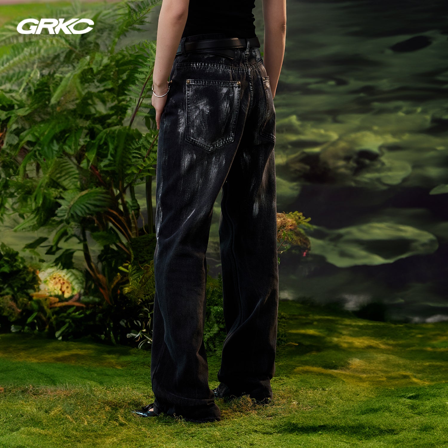 GRKC Gilkak silver jeans original design loose and thin pants casual pants men.