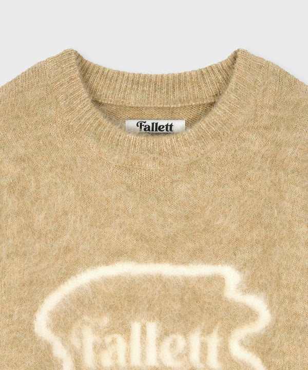 BRUSH LOGO BOUCLE KNIT YELLOW