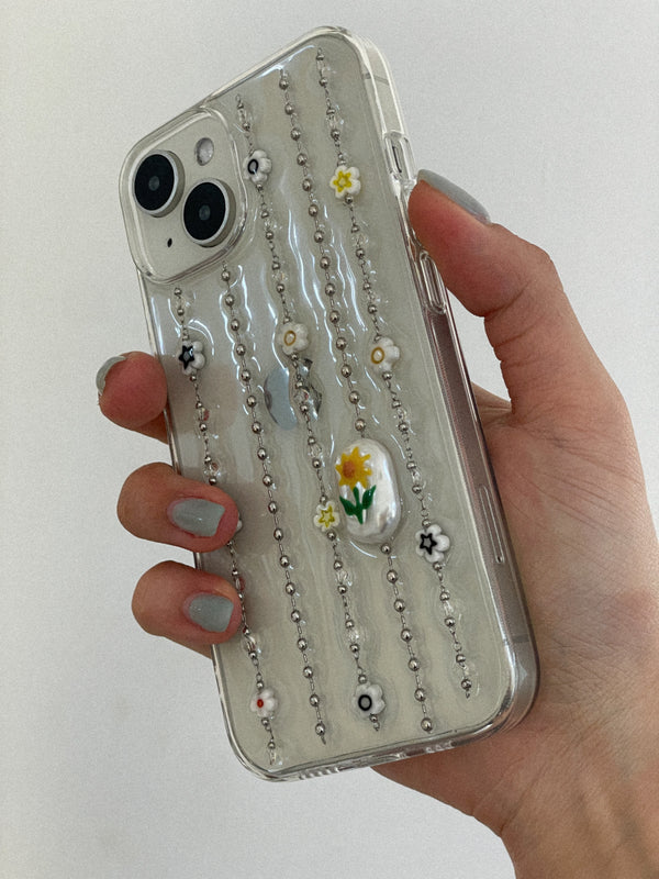 [MADE] Chain sunflower flower resin cell phone case