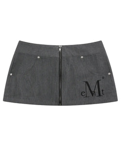 KRYPT PIGMENT ZIPPER POINT MINI SKIRT