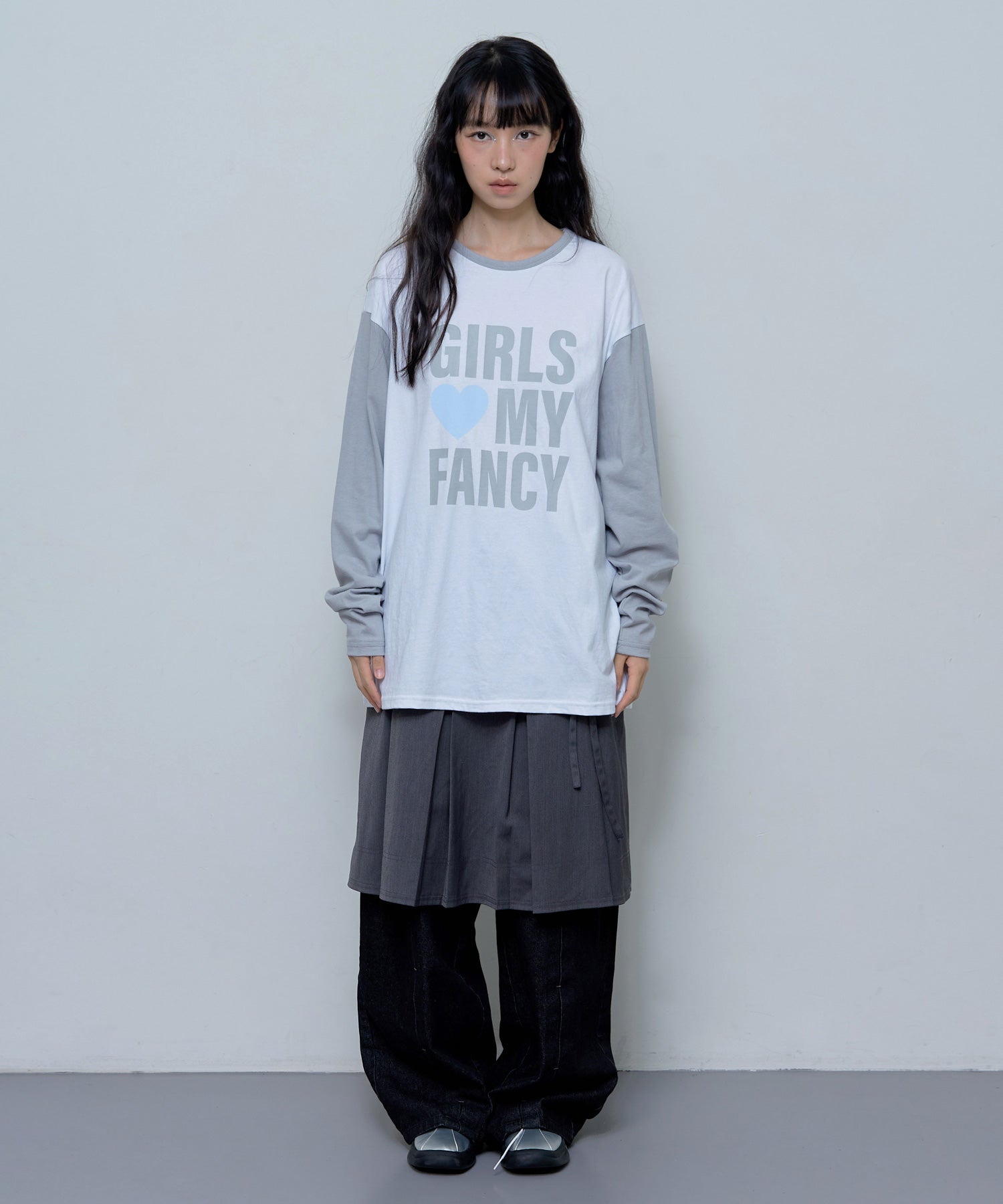 GIRLS MY FANCY LONG SLEEVE (GRAY)_F24ZB068