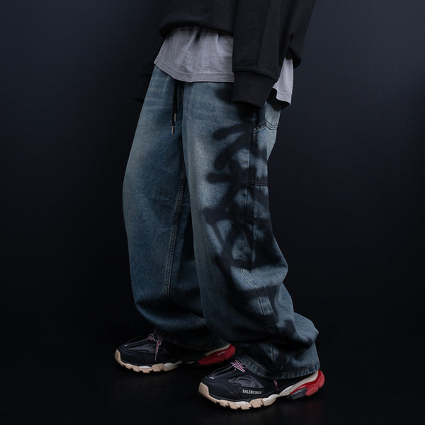 BBD Side Sprayed Custom Denim Pants (Vintage Blue)