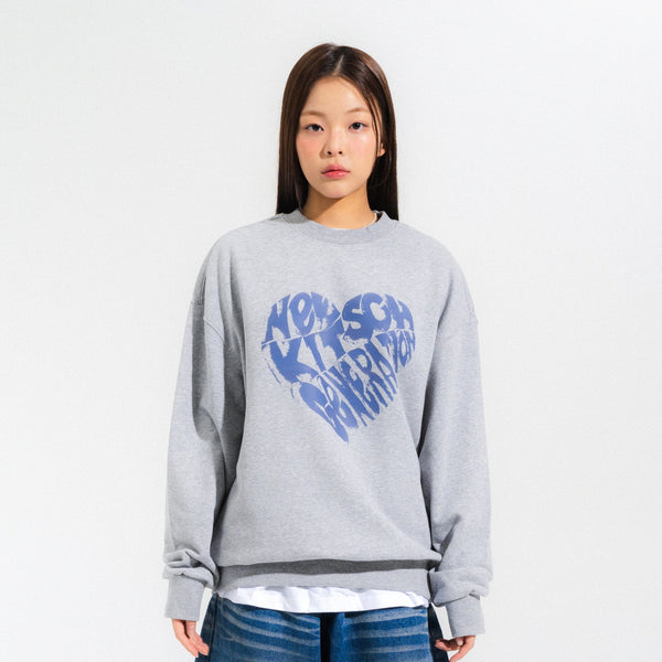 VINT HEART LOGO SWEATSHIRTS-MELANGE