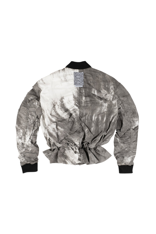 Tie Dye Shirring MA-1 Jumper (GRAY)