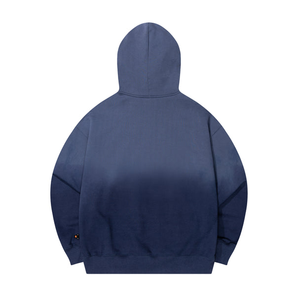 GRADATION SYMBOL PATCH HOODIE ZIP UP
 - BLUE GREY