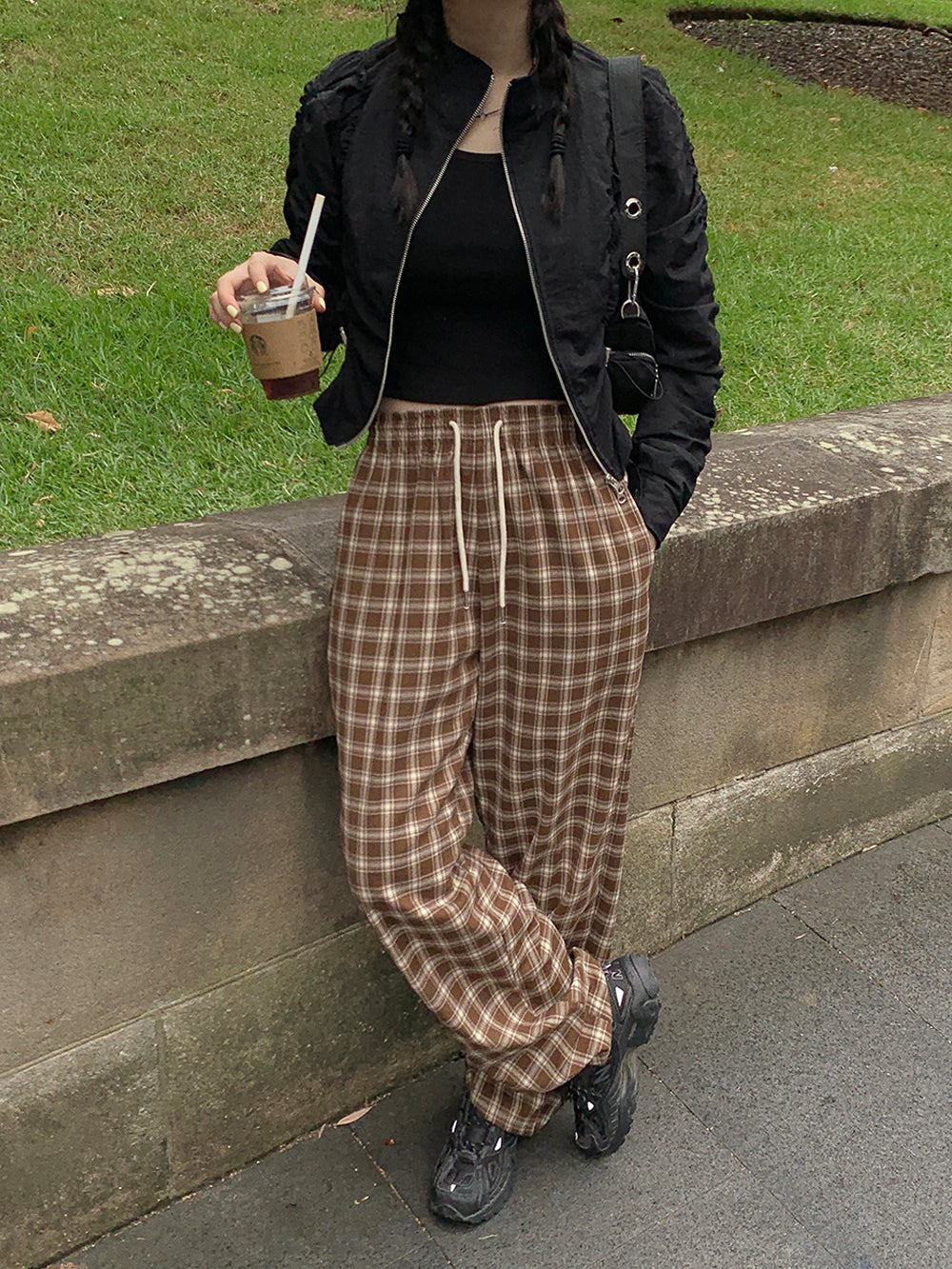 [MADE] Vino Checkered Banded Waist Pants