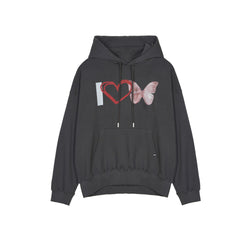 I LOVE BUTTERFLY TRENDY HOODY_CHARCOAL