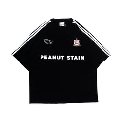 PEANUT STAIN - 4ストライプ アーム ブラック オーバーサイズ Tシャツ