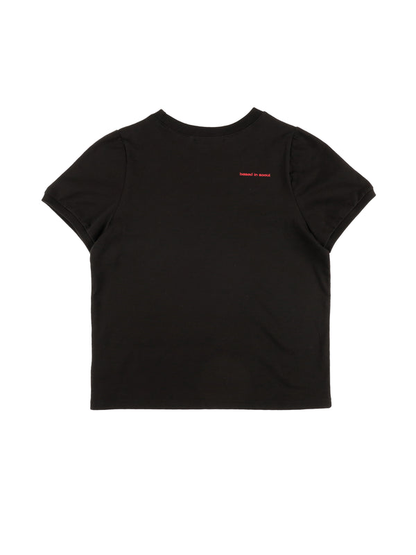 レタリングパフTシャツ (BLACK)