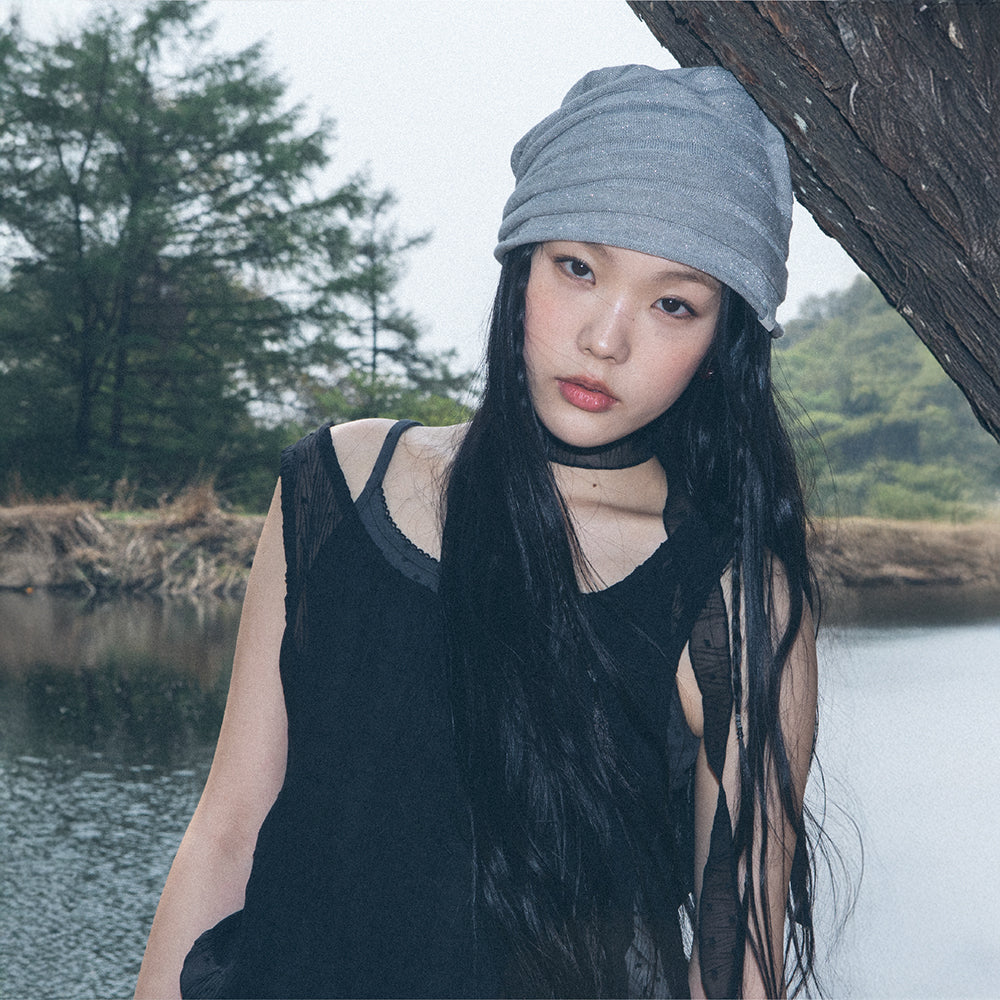  オーバーサイズグリッタービーニー [GREY]