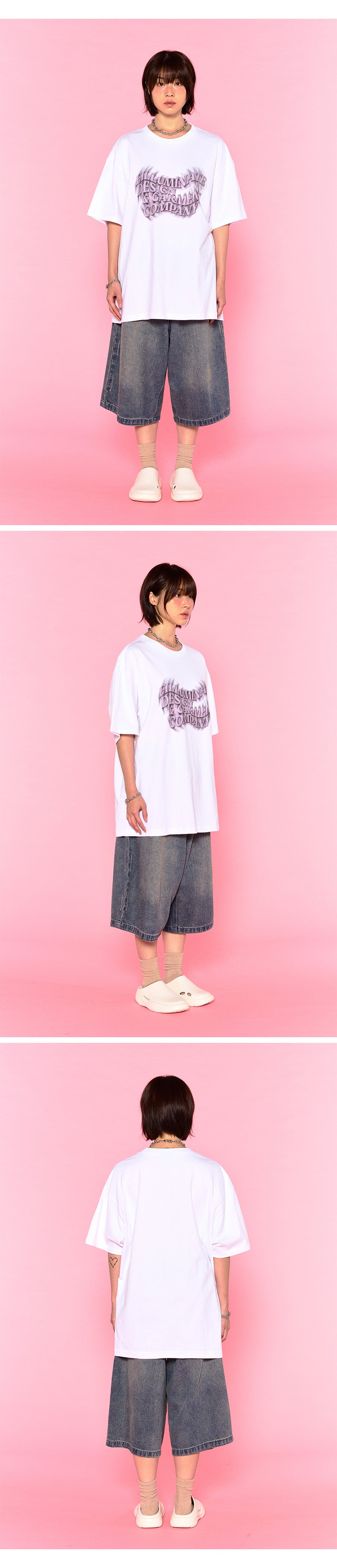 DTP FLM Garment Round T-Shirt-White