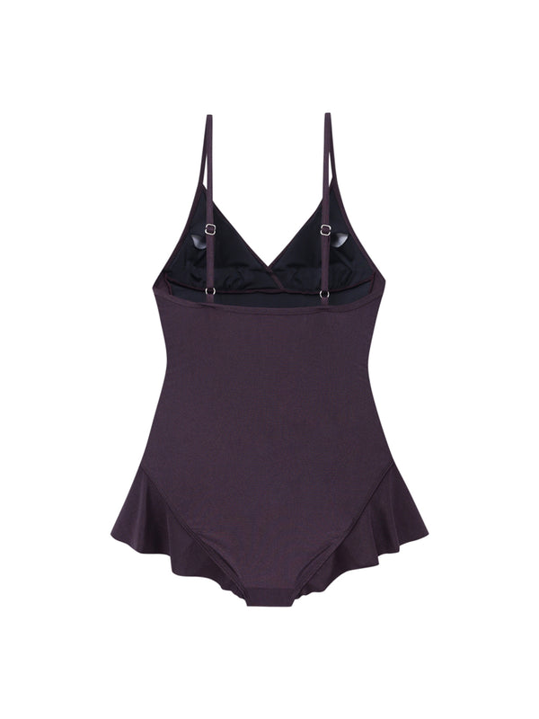 Breeze flare swimsuit (Dark burgundy)